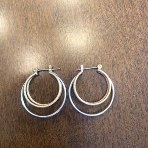Gold and silver tone hoop earrings